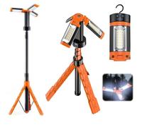 Lampada da campeggio telescopica portatile con treppiede, 10000 mAh, ricaricabile, impermeabile, luce da lavoro a LED, 5 modalità di illuminazione, 2500 lumen, per campeggio, escursionismo, pesca