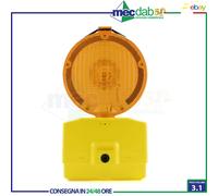 Lampada Da Cantiere Stradale a Batteria 6V Luce Led Gialla Lampeggiante