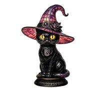 Lampada Da Cappello Da Stregas In Vet-ro Colorato, Lampada Di Halloween (A)