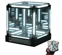 Lampada da comodino a LED, effetto abisso 4D, cubo in acrilico, luce d'atmosfera, dimmerabile, controllo touch, batteria wireless a lunga durata per camera da letto e scrivania da gioco