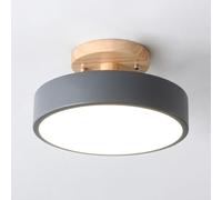 Lampada da Comodino a LED, Piccola plafoniera Opaca, LED Rotonda Φ18cm, 3 Temperature di Colore, plafoniera Adatta a Bagno, Soggiorno, Cucina, Interni (Grigio)