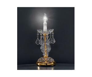 LAMPADA DA COMODINO ABAT JOUR IN CRISTALLO CLASSICO ORO LEO-PARIGI-LT