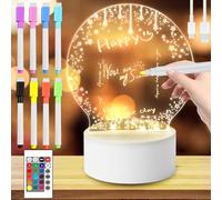 Lampada da comodino con lavagna a LED, luce notturna 3D, con penna cancellabile, regalo di Natale, lampada creativa fai da te, scrittura cancellabile, luce notturna per la festa dei bambini