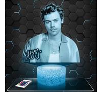 Lampada da comodino H. Styles decorazione collezione Cantante Pop Britannico Idea regalo uomo donna oggetto lucina notturna adulto decorazione camera. Idea regalo natale uomo donna originale TOP