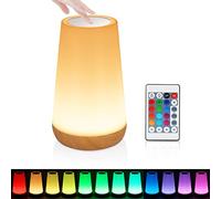 Vaileal Lampada da Comodino Led - USB Ricarica Luce Notturna Bambini con Telecomando, Lampada Notturna Led Dimmerabile Touch, Lampada da Comodino Colorata con 13 Colori e Cambio Colore