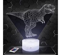 Lampada da comodino, Luce notturna tattile Dinosauro Tirannosauro animale Lampada illusione 3D LED, idea regalo di Natale per ragazzi e ragazze Lampada da notte per bambini o adulti