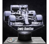 Lampada da comodino, Luce notturna tattile formula 1 L. Hamilton F1 Lampada illusione 3D LED, idea regalo di Natale per ragazzi e ragazze Lampada da notte per bambini o adulti TOP