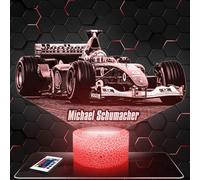 Lampada da comodino, Luce notturna tattile formula 1 M.Schumacher F1 Lampada illusione 3D LED, idea regalo di Natale per ragazzi e ragazze Lampada da notte per bambini o adulti TOP