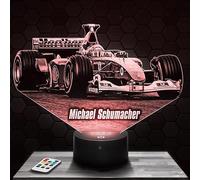 Lampada da comodino, Luce notturna tattile formula 1 M. Schumacher F1 Lampada illusione 3D LED, idea regalo di Natale per ragazzi e ragazze Lampada da notte per bambini o adulti TOP