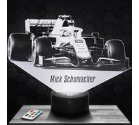Lampada da comodino, Luce notturna tattile formula 1 M. Schumacher F1 Team Lampada illusione 3D LED, idea regalo di Natale per ragazzi e ragazze Lampada da notte per bambini o adulti