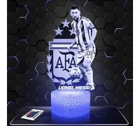 Lampada da comodino, Luce notturna tattile L. Messi Argentina Lampada illusione 3D LED, idea regalo di Natale per ragazzi e ragazze Lampada da notte per bambini o adulti TOP