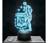 Lampada da comodino, Luce notturna tattile L.Messi Argentina Lampada illusione 3D LED, idea regalo di Natale per ragazzi e ragazze Lampada da notte per bambini o adulti TOP