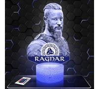 Lampada da comodino, Luce notturna tattile Ragnar LothBrok Lampada illusione 3D LED, idea regalo di Natale per ragazzi e ragazze Lampada da notte per bambini o adulti TOP