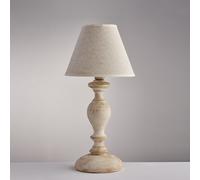 Lampada da comodino lumetto classico in legno shabby chic con paralume bon-486