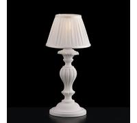 Lampada da comodino lumetto in legno classico vintage bianco shabby chic