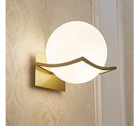 Lampada da comodino moderna da parete, lampada da parete creativa per interni, applique con paralume a sfera in vetro Base lampadine E27 per corridoio soggiorno camera da letto,Oro
