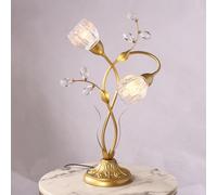 Lampada da comodino moderno scrivania semplice per la camera da letto comodino soggiorno, lampada da scrivania con fiori paralume in vetro, e14 apparecchi di illuminazione decorazione retrò francese