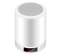 Lampada da Comodino per Altoparlanti Bluetooth, SUNJULY Touch Dimmerabile Night Light 7 Colori che Cambiano con Sveglia, Lampada Musicale MP3 per Lanterna da Campeggio, Festa, Atmosfera