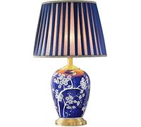 Lampada da Comodino per Camera da Letto in Ceramica con Fiori di pruno e Porcellana Bianca Lampade da Tavolo con Decorazione da Tavolo per Club Hotel in Stile neoclassico Cinese Blu