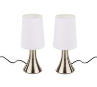 LAMPADA DA COMODINO SET 2 PEZZI TOUCH ACCIAIO INOX BIANCO MODERNA DESIGN