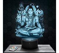 Lampada da comodino Shiva Dio decorazione collezione Induismo Dio Religione Idea regalo uomo donna oggetto Shiva Dio luce notturna adulta decorazione camera da letto. Idee regalo natale uomo donna
