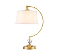 Lampada da Comodino Tavolo Lampada Tavolo Vetro Acciaio Ottone Lino Bianco E27