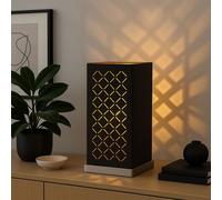 Lampada da Comodino Tavolo Tessuto Nero Bed Breakfast Illuminazione Orientale [EEK: Inaditato]