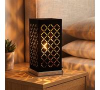 Lampada da Comodino Tavolo Tessuto Nero Bed Breakfast Illuminazione Orientale [EEK: Inaditato]