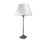 Lampada da Comodino Tischleuchte E27 56 CM Stoffa Ottone Bronzo Antico Bianco