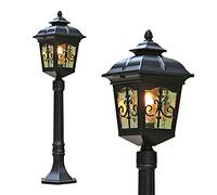 Lampada da Comodino Villa Palo Alto Paesaggio Giardino Comunità Terraferma Lampione Tradizione Stile retrò Esterno Impermeabile Lampada da Terra Colonna Lanterna Prato VI