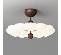 Lampada da Corridoio in Stile Rustico, Plafoniera con Venature Del Legno,Da da Soffitto Vintage in Metallo, Plafoniere Francesi Semi-Incasso per Portico, Ingresso e Foyer/B