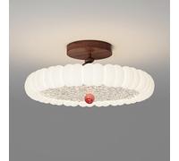 Lampada da Corridoio in Stile Rustico, Plafoniera con Venature Del Legno,Da da Soffitto Vintage in Metallo, Plafoniere Francesi Semi-Incasso per Portico, Ingresso e Foyer/un