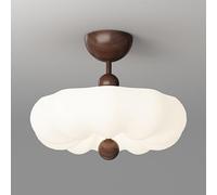 Lampada da Corridoio in Stile Rustico, Plafoniera con Venature Del Legno,Da da Soffitto Vintage in Metallo, Plafoniere Francesi Semi-Incasso per Portico, Ingresso e Foyer/e