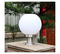 Lampada da cortile Lampada da esterno a sfera in vetro impermeabile a energia solare Luci a colonna in acciaio inossidabile Luci da giardino per porta di casa Villa Luci a colonna Lampada da giardino