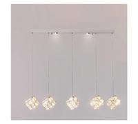 Lampada da Cucina Lampadario a LED in cristallo compatibile con sala da pranzo, cucina, soggiorno, camera da letto, lampada decorativa, luce pendente quadrata in cristallo cromato