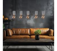 Lampada da Cucina Sala Pranzo Luce a Sospensione E27 5 Fiamma Antico Argento [EEK: Non valutato]