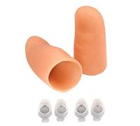 Lampada da dito a LED (2 confezioni / 4 pezzi) Pollici Luce + Chiodo attraverso il dito con bendaggio, Magic Light up Finger Trucco magico, Finger falso, Strumento giocattolo scherzo per Halloween