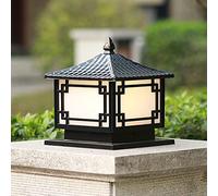 Lampada da esterno a colonna impermeabile per esterni Lampione stradale a LED retroilluminato Cortile Luci estern E27 Luci colonna Lanterna scrivania paesaggio prato giardino Villa, nero