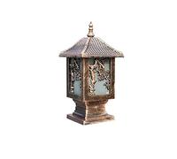 Lampada da Esterno a Colonna in Alluminio Impermeabile con Paralume in Vetro Tradizione Classica Lanterna in Vetro Victoria Lampada da Tavolo antiruggine Lampione Stradale Villa Giardino Patio Luci