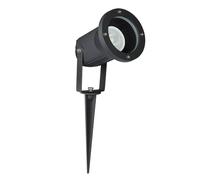 Lampada da esterno a innesto Lampada da esterno orientabile a picchetto da giardino Lampada a innesto da esterno terrazzo, alluminio vetro nero, 1x GU10, PxH 9,5x33,5 cm