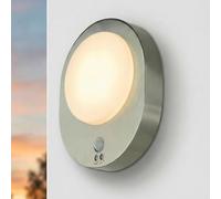 Lampada da esterno a LED con sensore di movimento Acciaio inossidabile IP44 H: 24,4 cm Bianco 3000 K 350 lm Illuminazione moderna per terrazza Lampada da parete da esterno Giardino