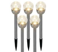 Lampada da esterno a LED, lampada a innesto, lampada da giardino, IP44, argento, acciaio inossidabile, H 24,5 cm