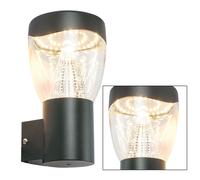 Lampada da esterno a LED lampada da parete lampada da facciata lampada da porta d'ingresso lampada da esterno, alluminio pressofuso, antracite, IP44, 9,6 watt 850lm 3000K, LxPxH 12x12x23cm