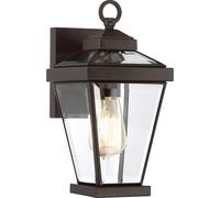 Lampada Da Esterno A Muro Lantern Brass Glass H 31,8 Cm Steel Glass Bronze IP44 [EEK: Non valutato]