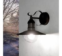 Lampada Da Esterno A Parete Oro IP44 E27 Vetro Alluminio Rustico