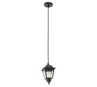 Lampada Da Esterno Appesa IP44 Nera E27 H: Max. 100 Cm Alluminio Rustico