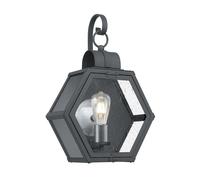 Quintiesse Applique da esterno Heath 1x60 W Nero-trasparente 33,1 cm QN-HEATH-M-MB