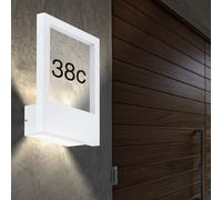 Lampada Da Esterno Applique Faretto Numero Civico Up&Down Alluminio Vetro Bianco [EEK: Inaditato]