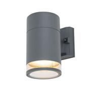 Lampada Da Esterno Applique Faretto Piccolo H: 16,5 Cm IP44 E27 Alluminio Grigio