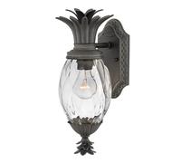 Lampada Da Esterno Applique Nera H: 54 Cm Vetro Alluminio IP44 E27 Design Ananas